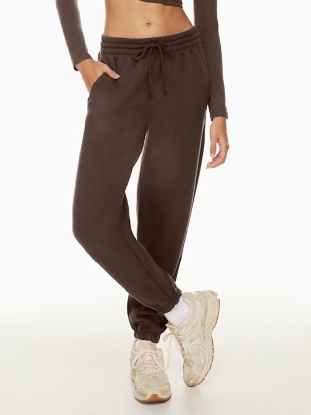 TNA Cozy Sweatfleece Boyfriend Fit Joggers | S | Brown